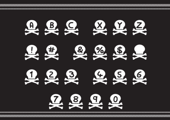 Play Skull N Bones Font PNG with transparent background - Preview 1