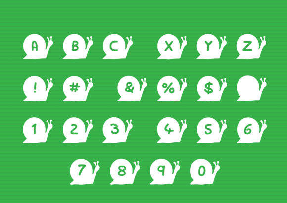 Play Snail Font PNG with transparent background - Preview 1