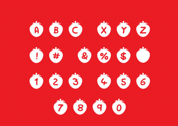 Play Strawberry Font PNG with transparent background - Preview 1