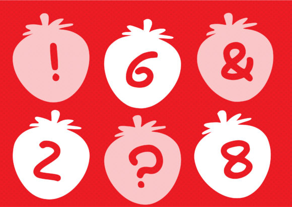 Play Strawberry Font PNG with transparent background - Preview 2