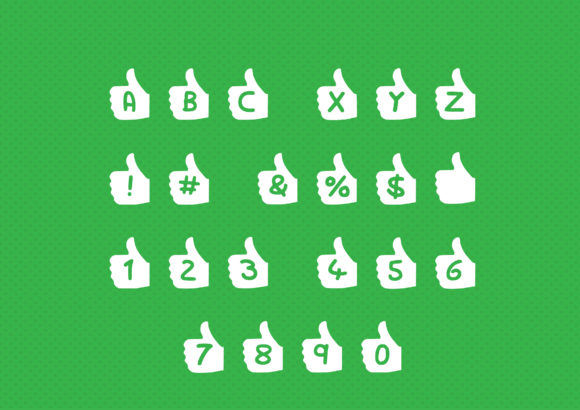 Play Thumb Up Font PNG with transparent background - Preview 1