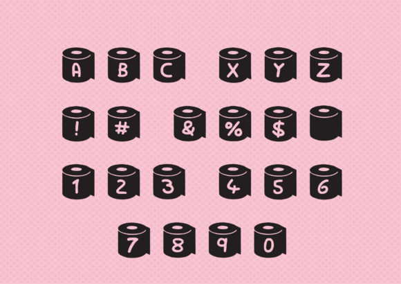 Play Toilet Font PNG with transparent background - Preview 1