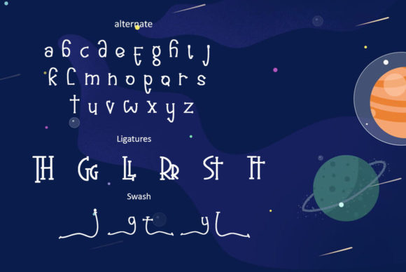 Purple Moon Font PNG with transparent background - Preview 4