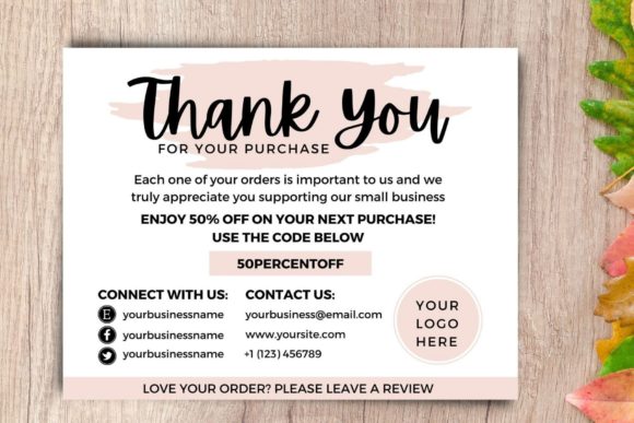 Thank You Card for Canva | Pink 1