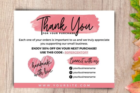 Thank You Card for Canva | Pink 5