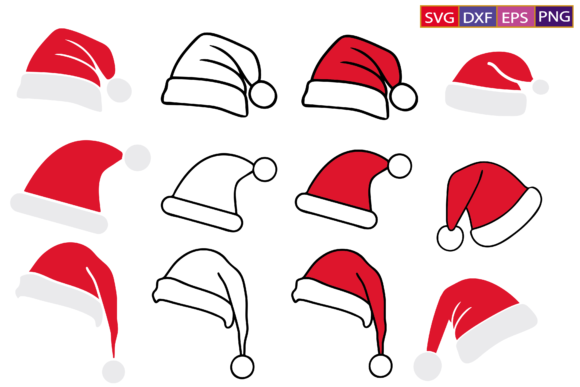 Santa Hat SVG Bundle, Christmas SVG