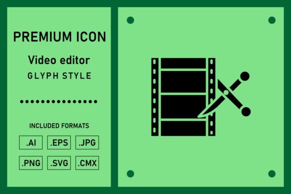 Video Editor Vector Glyph Icon Design
