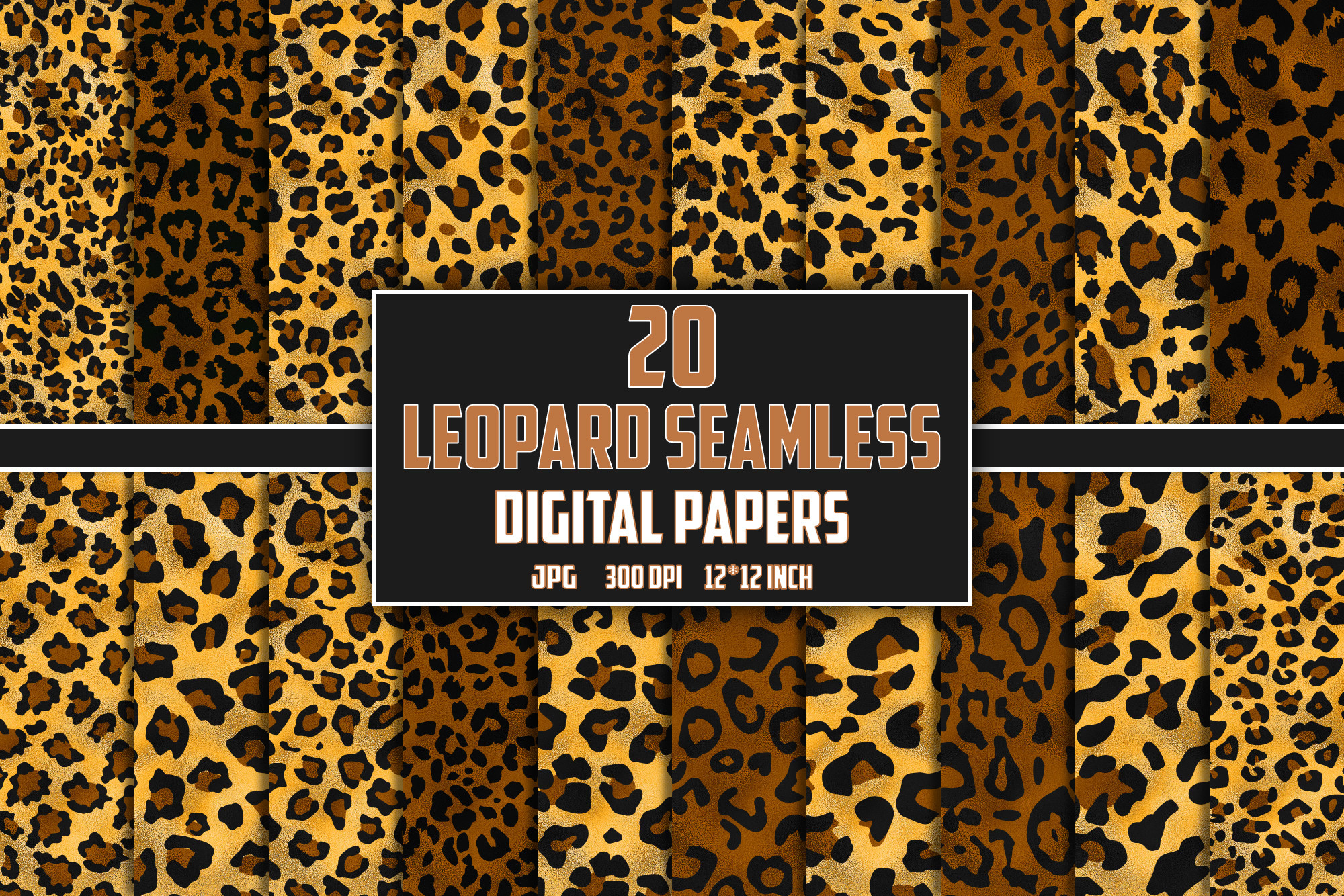 Brown Gold Leopard Digital Paper Jpg Graphic by Pixeo · Creative Fabrica