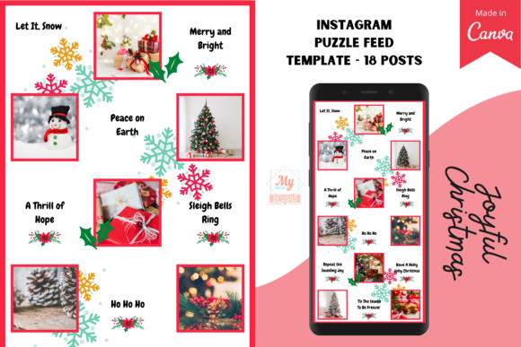 Christmas Canva Instagram Puzzle Feed Graphics