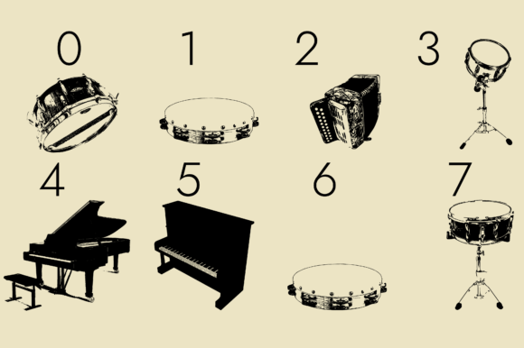 Music Instruments Font PNG with transparent background - Preview 6
