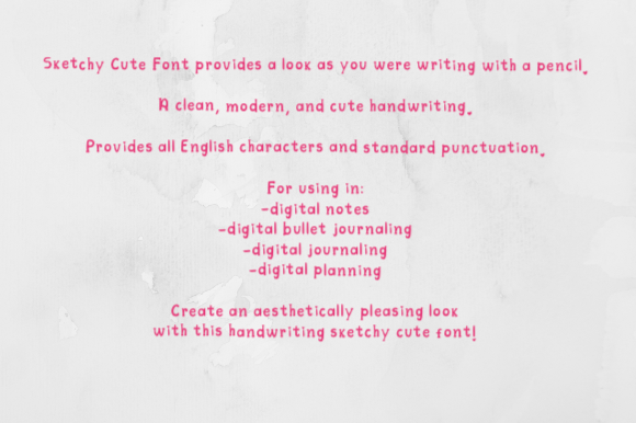 Sketchy Cute Font PNG with transparent background - Preview 1