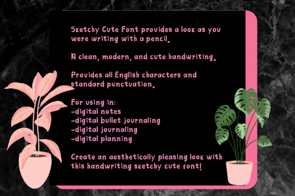 Sketchy Cute Font PNG with transparent background - Preview 2