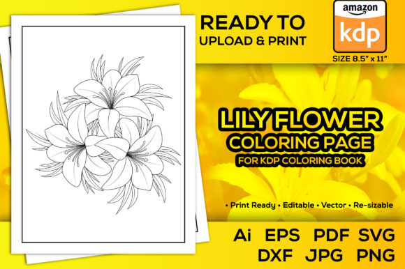 Flower Coloring Page of Kdp Interior Pdf Graphic by TeamlancerBD ...