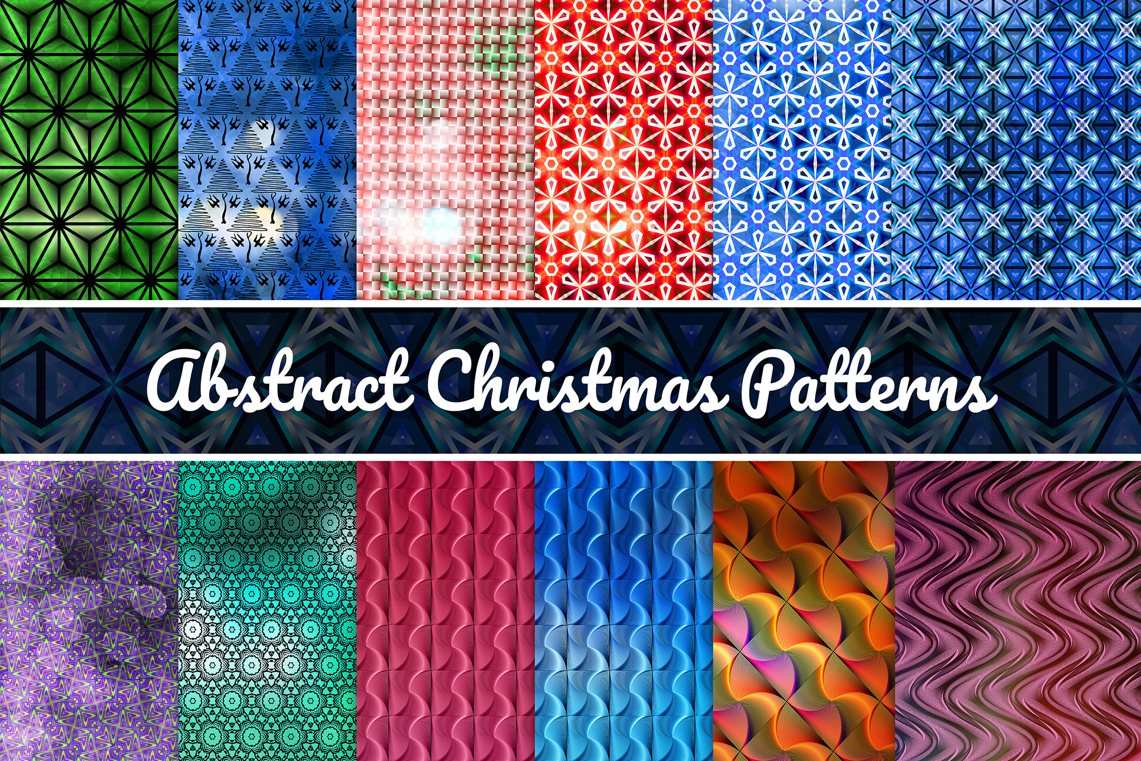 Abstract Christmas Pattern Collection Graphic by curvedesign · Creative ...
