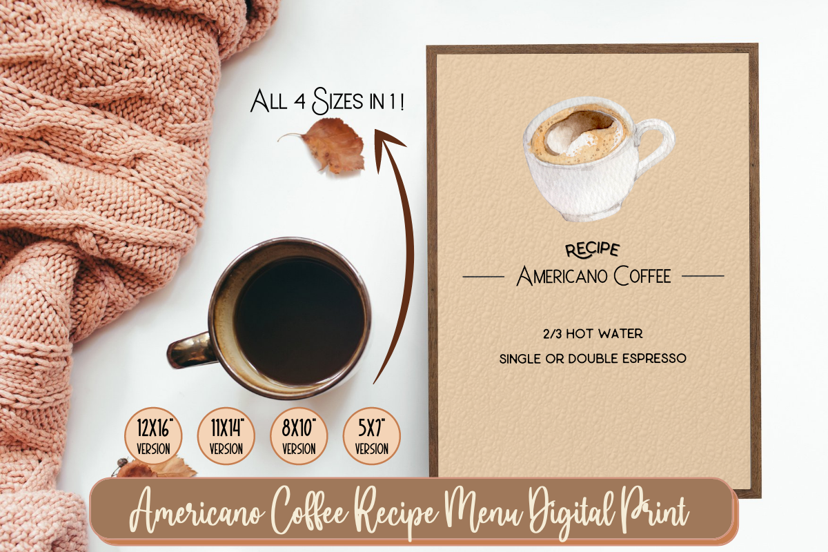 Americano Coffee Recipe Print