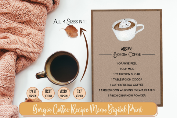 Borgia Coffee Recipe Print Menu