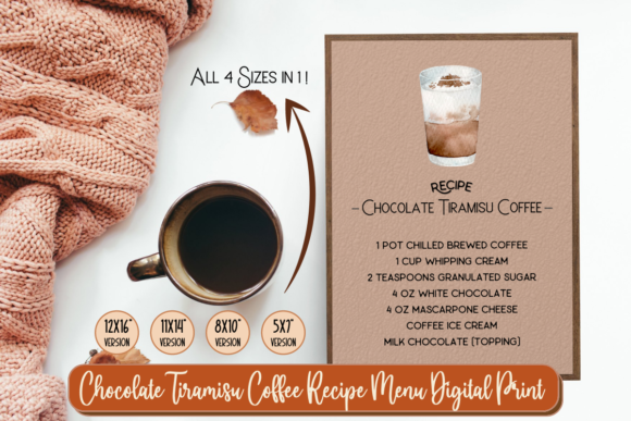 Chocolate Tiramisu Coffee Recipe Print