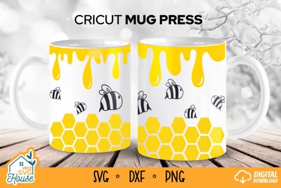 Cricut Mug Press Honey Bee Dripping Svg Graphics
