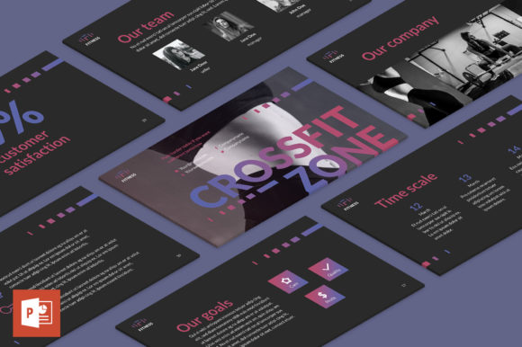 Preview of Fitness Studio PowerPoint Template sports presentation template