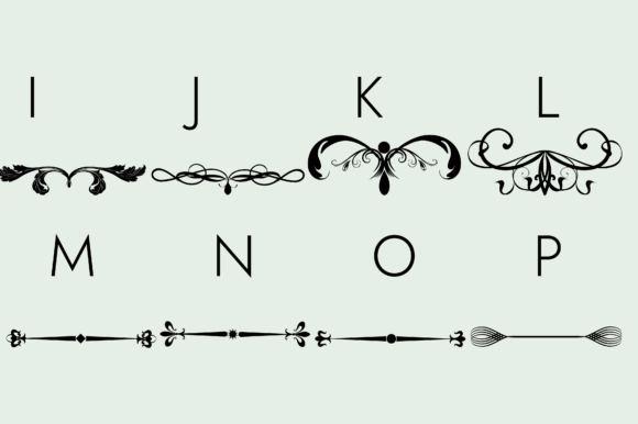 Flourishes Dividers and Swirls Font PNG with transparent background - Preview 1
