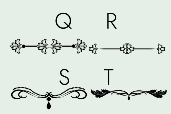Flourishes Dividers and Swirls Font PNG with transparent background - Preview 2