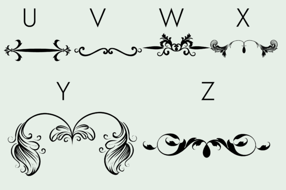 Flourishes Dividers and Swirls Font PNG with transparent background - Preview 3