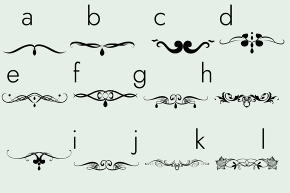 Flourishes Dividers and Swirls Font PNG with transparent background - Preview 4