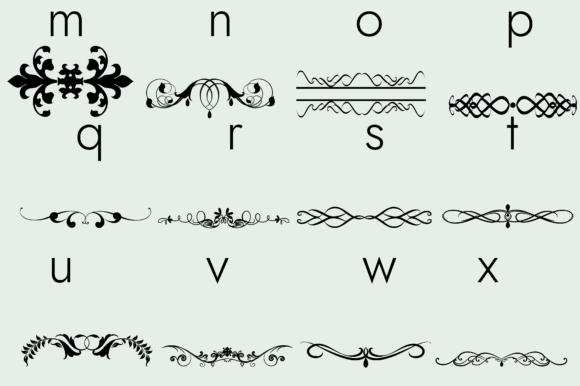 Flourishes Dividers and Swirls Font PNG with transparent background - Preview 5