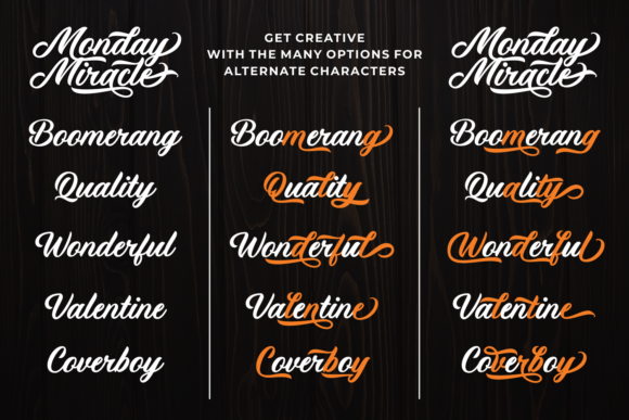 Monday Miracle Font PNG with transparent background - Preview 1