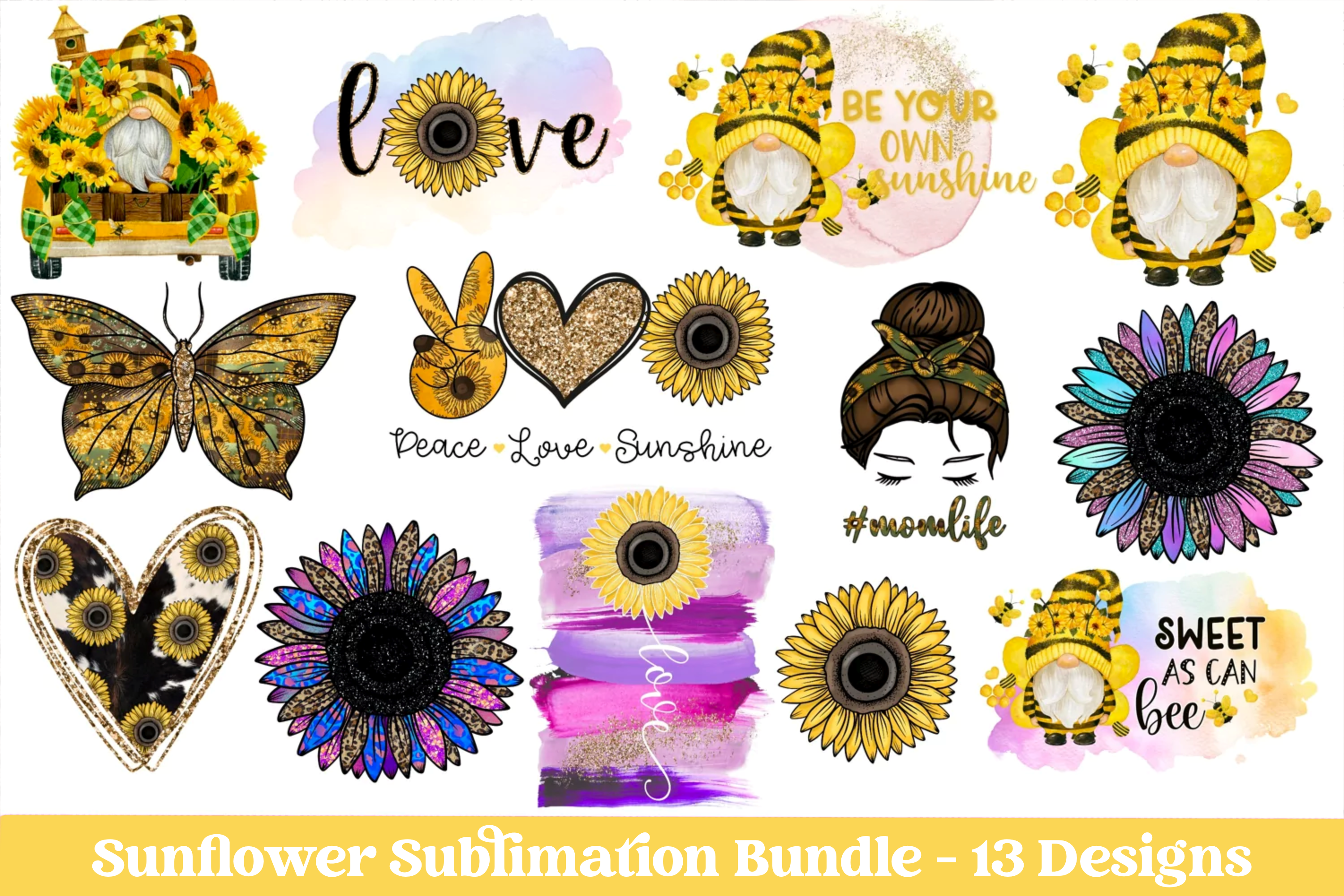 Sunflower Sublimation Bundle Graphic by Rumi Design · Creative Fabrica