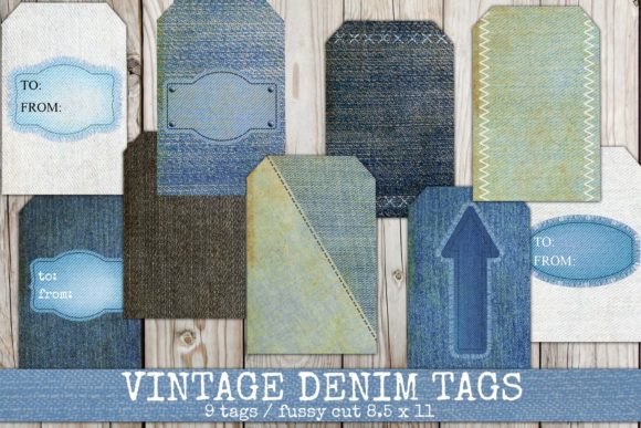 Vintage Style Denim Gift Tags