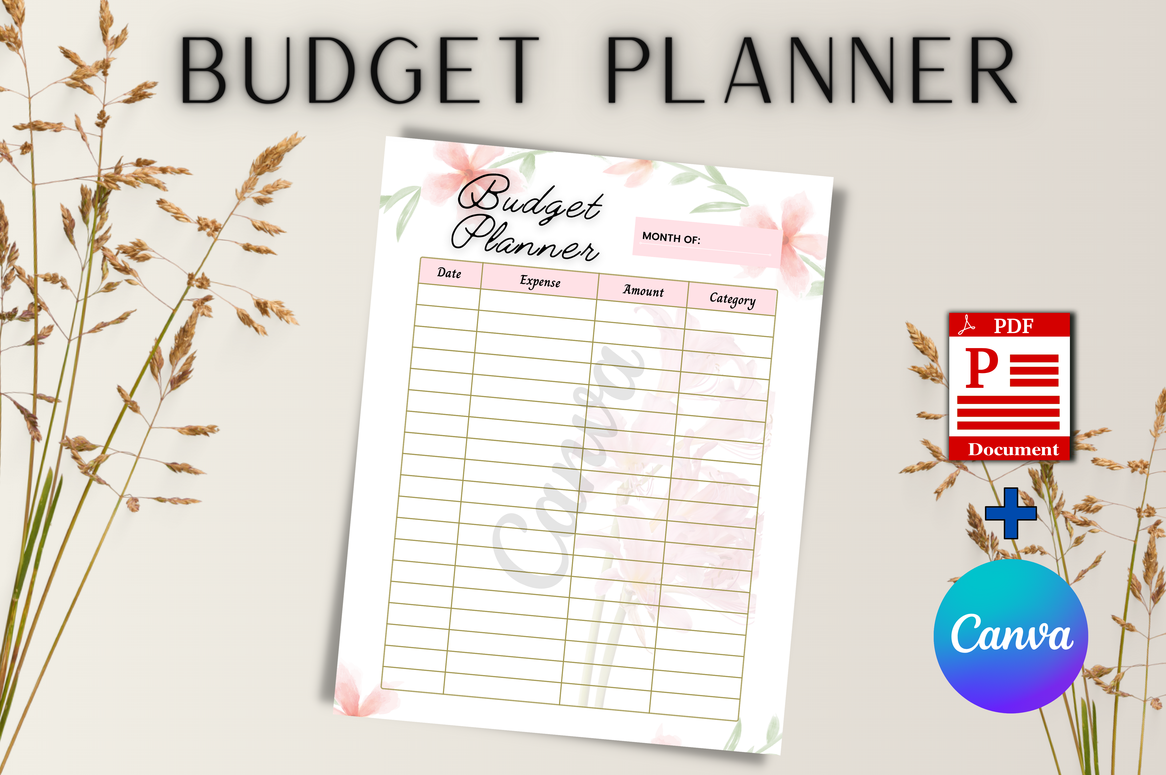 Budget Planner Editable Canva Templates Graphic by Florid Printables ...