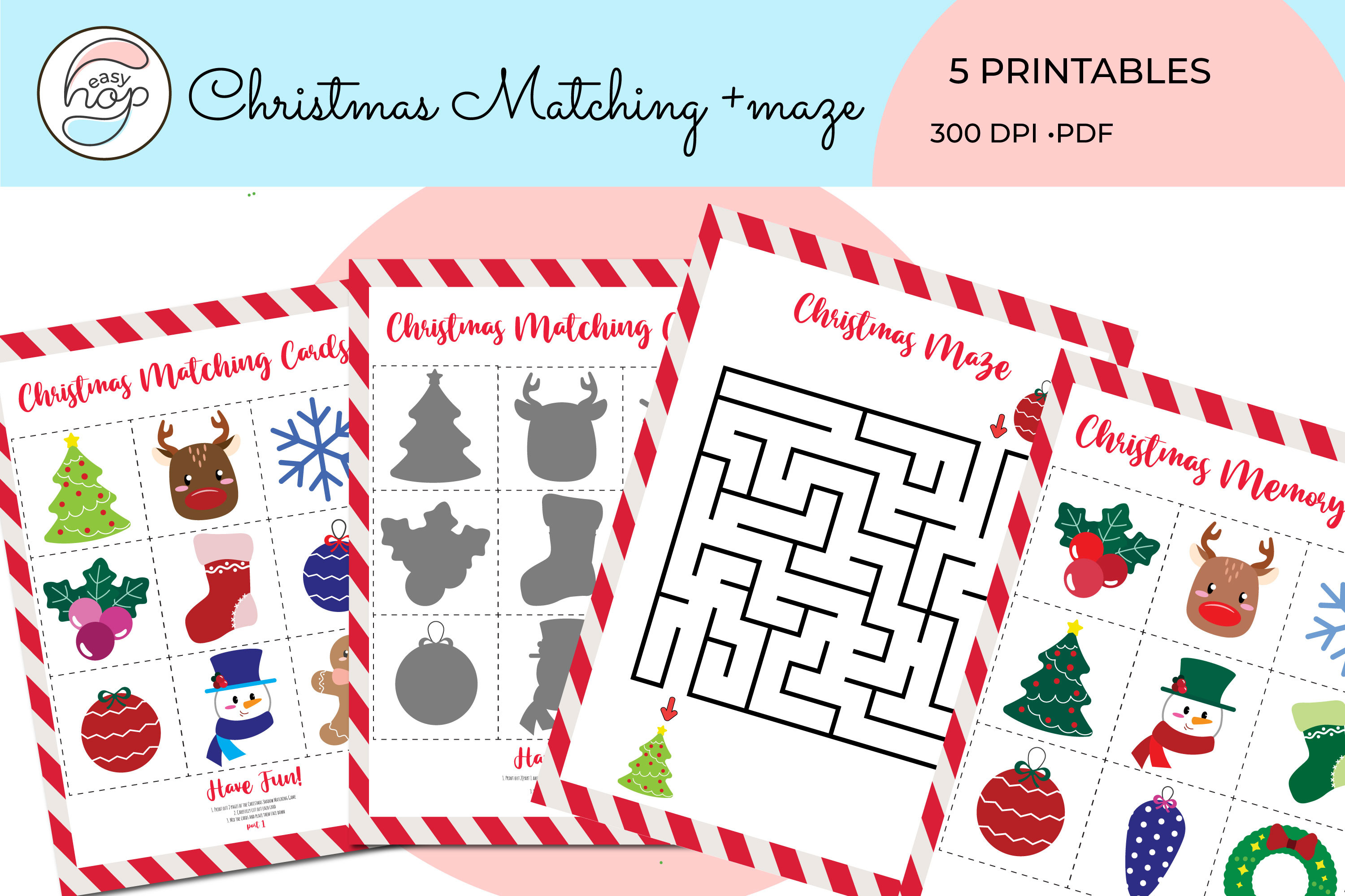 Christmas Memory Shadow Matching Game
