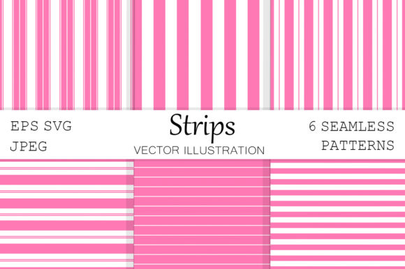 Pink Valentines Day Strips Pattern SVG
