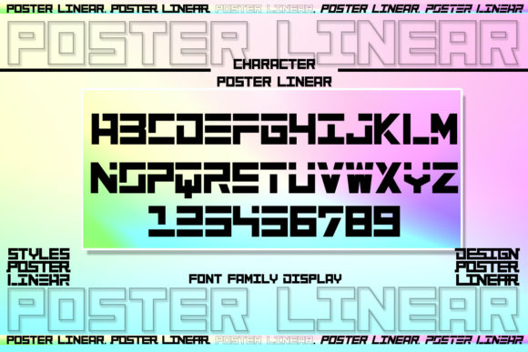 Poster Linear Font PNG with transparent background - Preview 1