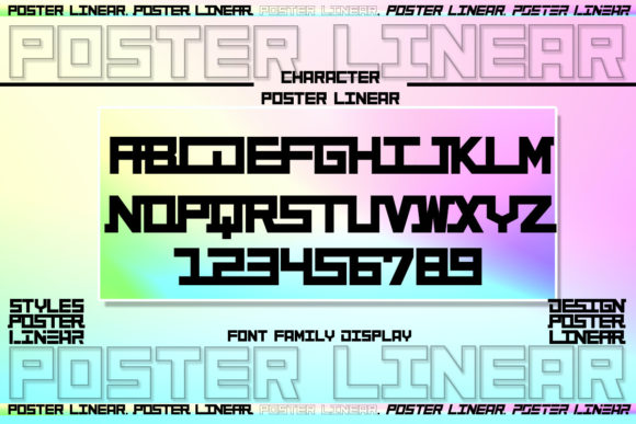 Poster Linear Font PNG with transparent background - Preview 3