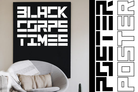 Poster Linear Font PNG with transparent background - Preview 5