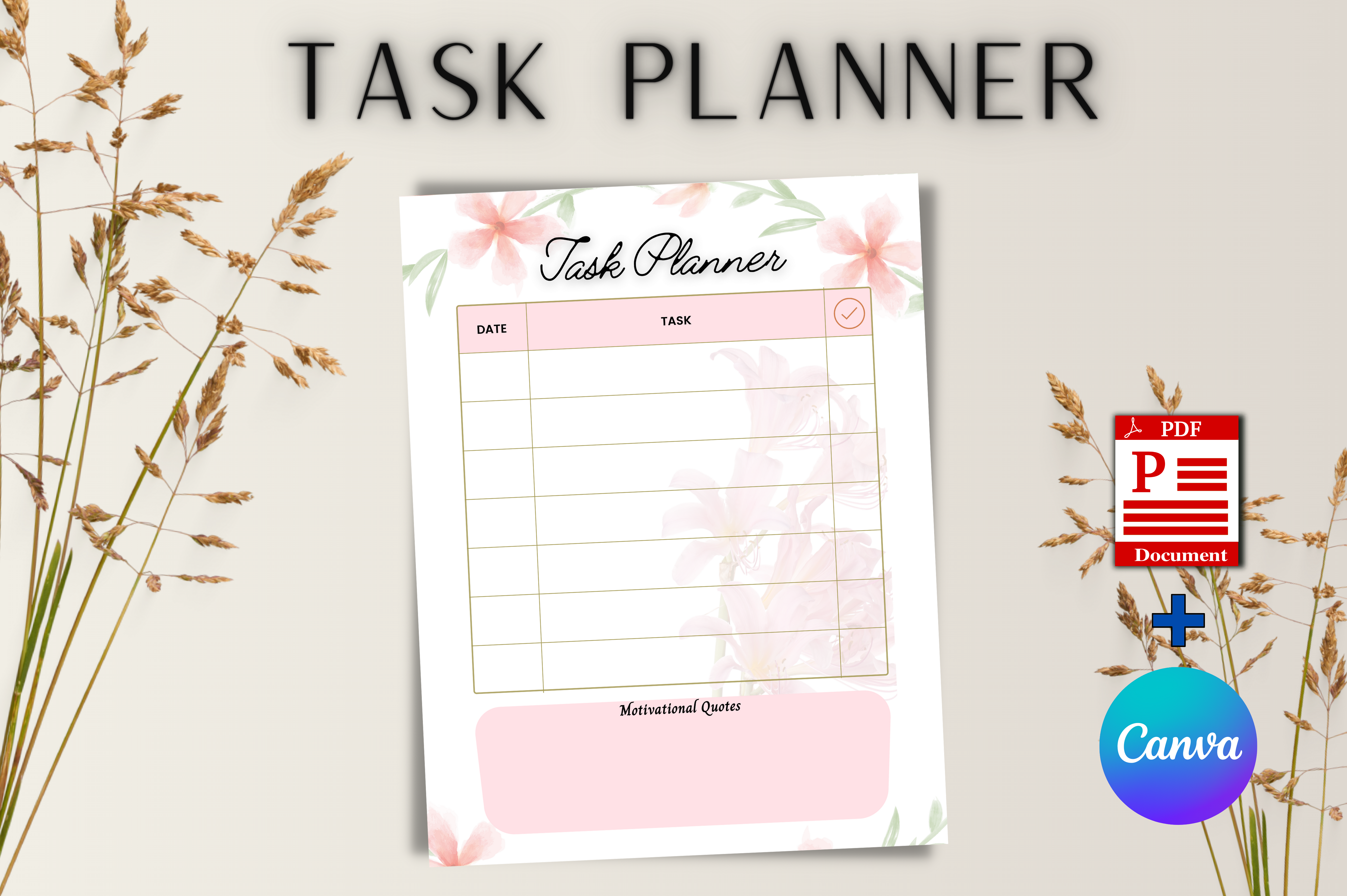 Task Planner Editable Template Graphic by Florid Printables · Creative ...