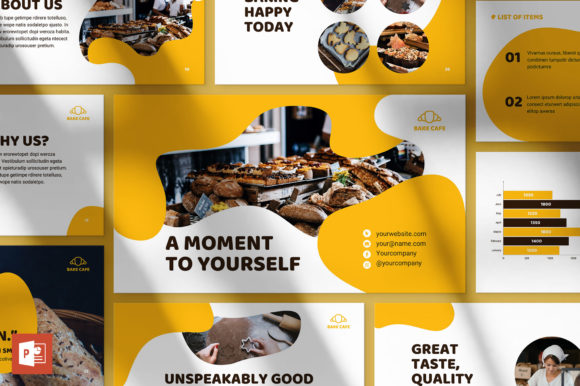 Preview of Bakery Cafe PowerPoint Template food presentation template
