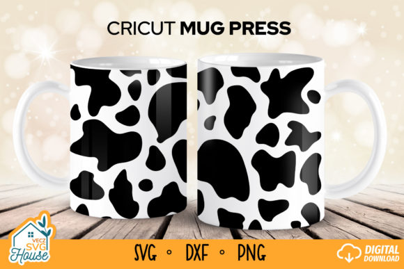 Cricut Mug Press Svg Cow Print Pattern Graphics