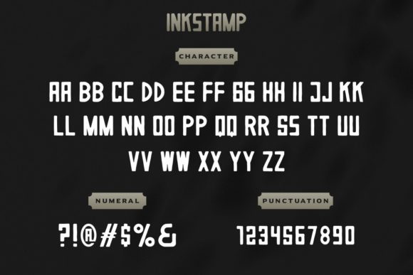 Inkstamp Font PNG with transparent background - Preview 3