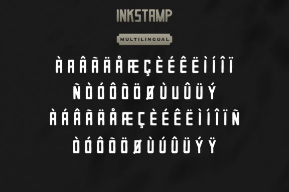 Inkstamp Font PNG with transparent background - Preview 6
