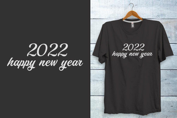 New Year 2022 Typography T-shirt Design Grafica Modelli di Stampa Di Bitmate Studio