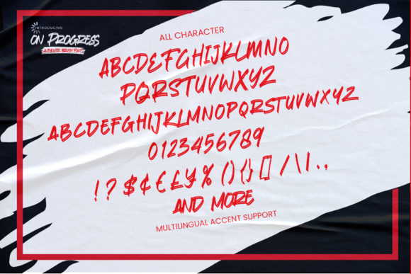 On Progress Font PNG with transparent background - Preview 6