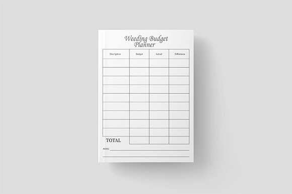 Weeding Budget Planner Log Book