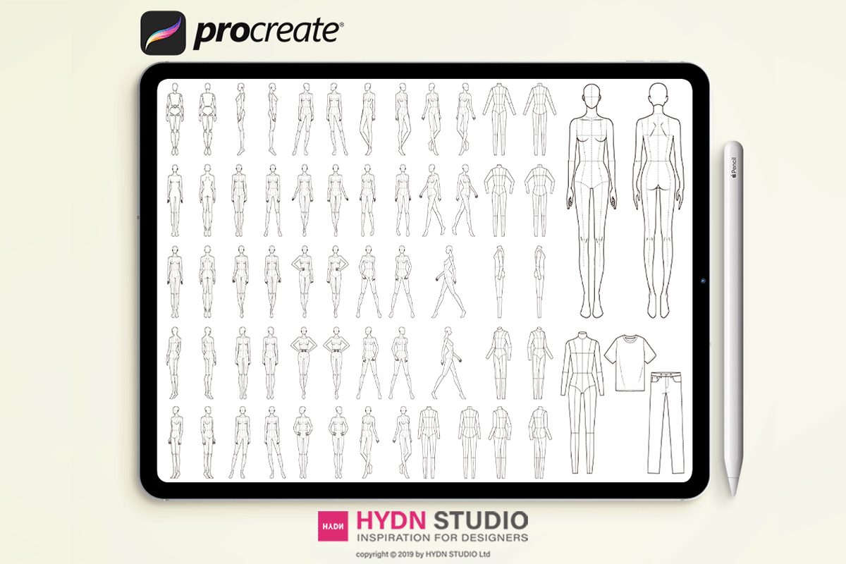 9 Head Body Pose Set Procreate Stamp - photo 5