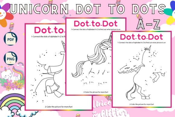 ABC Dot-to-Dot Unicorn Workbook Graphic K By Funnyarti