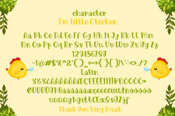 I'm a Little Chicken Font - Preview 2