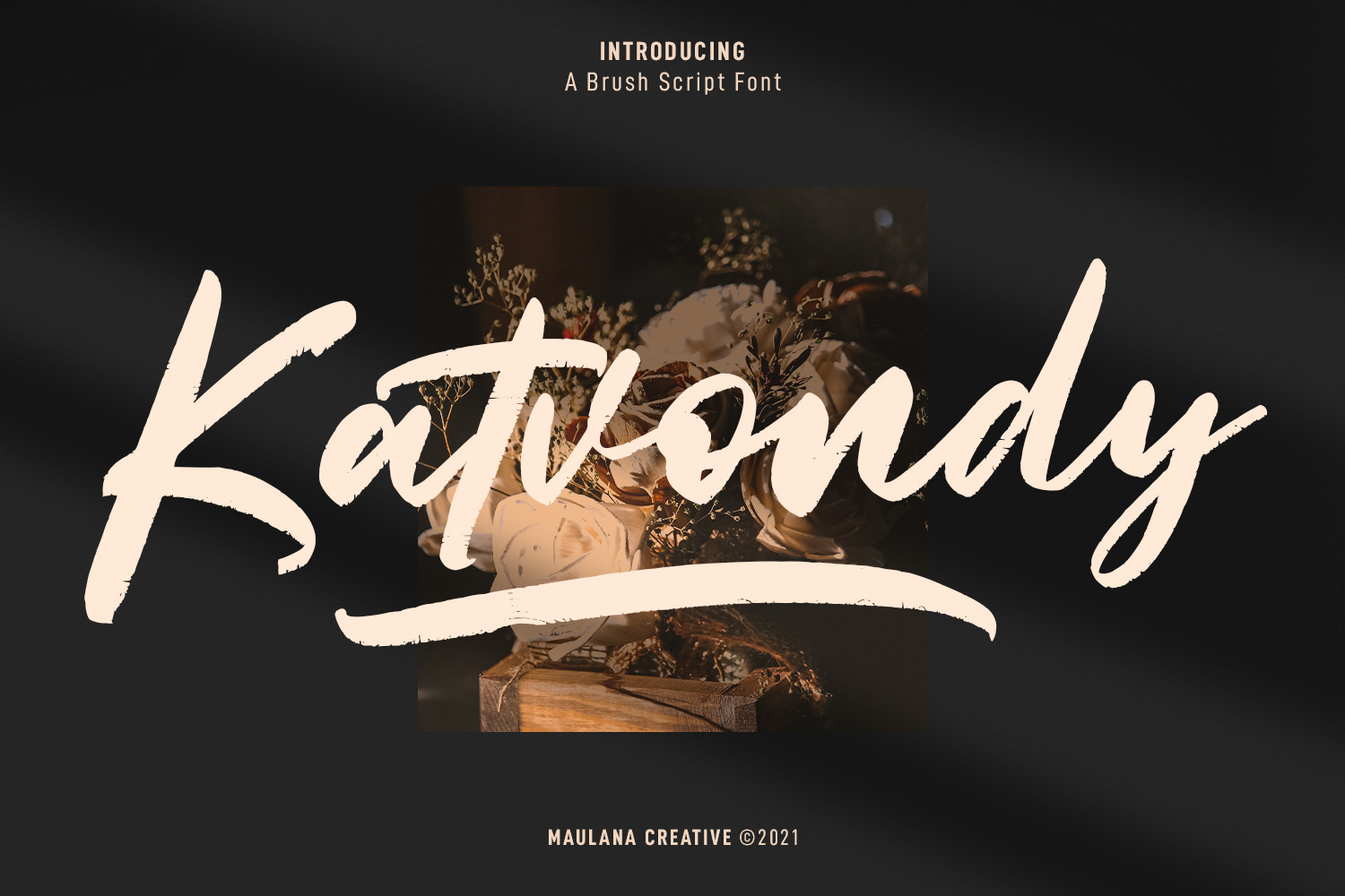Katvondy Marker Brush Script preview: marker-style brush script font
