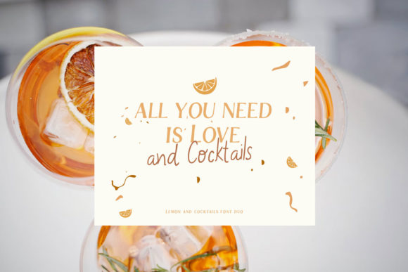 Lemon and Cocktails Font PNG with transparent background - Preview 1